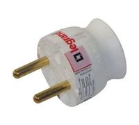 Legrand – Fiche extra-plate mâle sans terre – 16A – sortie latérale – blanc
