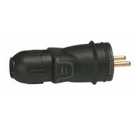 Fiche électrique mâle à connexion automatique - caoutchouc - 2P+T - A16 - 50440 LEGRAND