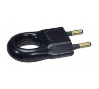 Fiche électrique mâle en plastique - 2 phases - 6 A - noir
