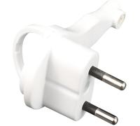 Fiche électrique mâle extra plate ZENITECH 2P 6A - Blanc