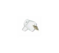 Fiche électrique mâle - ZENITECH - Coudée 16A 2P+T - Blanc - Intérieur - Plastique