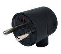 Fiche électrique - Sortie latérale - Dhome - 2P+T - 16 A - Mâle - Noir