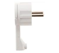 Fiche électrique - ZENITECH - Mâle extra-plate - 2P+T 16A - Blanc - Plastique
