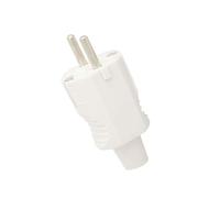Fiche en caoutchouc blanc 10/16 A, étanche, idéale pour les connexions électriques en extérieur et dans les environnements humides.