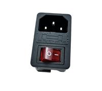 Fiche encastrée C14 avec interrupteur, 10 A, 250 V, porte-fusible, PC | Prise encastrée, interrupteur à bascule, design du boîtier intégré, contrôle manuel, montage du boîtier