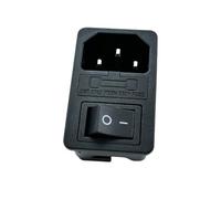 Fiche encastrée C14 avec interrupteur, 10 A, 250 V, porte-fusible, PC | Prise encastrée, interrupteur à bascule, design du boîtier intégré, contrôle manuel, montage du boîtier