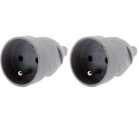 Fiche femelle 16A 2P+T - Gris - Zenitech (Lot de 2)
