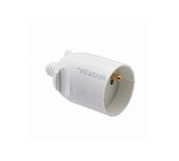 Fiche femelle 2P+T 16 ampères sortie câble droite ouverture à coiffe Blanc - 713710