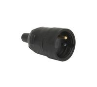 DEBFLEX Fiche femelle 2P+T caoutchouc noir