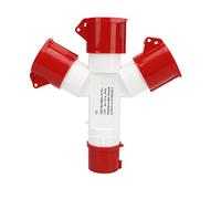 Fiche Industrielle Étanche 1 Entrée / 3 Sorties, 2P+N+E, Prises Multiples pour Alimentation 380-415 V - Robuste, IP67, Certifiée CE