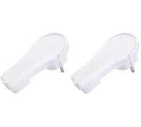 Fiche Male 16A + Terre Extra Plate Blanche (Lot de 2)