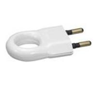 Fiche Male 2 Poles 6A Avec Anneau D'Extraction Blanc Blanc G
