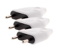 Fiche mâle 2P 6A - blanc - Zenitech (Lot de 3)