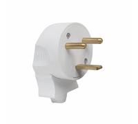 DEBFLEX - Fiche Mâle Electrique - Fiche Electrique Latérale 2P+T 20A - Remplacement ou Création Branchement sur Câble - Blanche