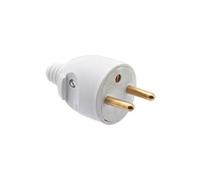 fiche mâle 2p+t 16 a sortie droite blanc