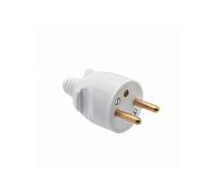 DEBFLEX Fiche male 2P+T 16 A sortie droite a coiffe blanc