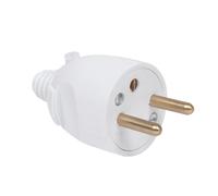 DEBFLEX Fiche male 2P+T 16 A sortie droite a coiffe blanc