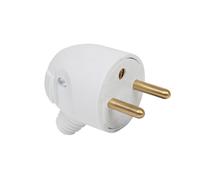 Debflex Fiche mâle 2P+T 16A sortie latérale portefeuille broche Ø4,8 mm Blanc 713370