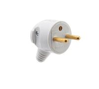 Debflex Fiche mâle 2P+T 16A sortie latérale portefeuille broche Ø4,8 mm Blanc 713370