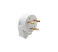 DEBFLEX - Fiche Mâle Electrique - Fiche Electrique Latérale 2P+T 20A - Remplacement ou Création Branchement sur Câble - Blanche