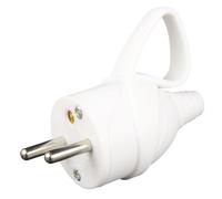 Fiche mâle anneau -16A 2P+T - blanc - Zenitech