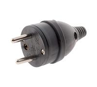 Fiche mâle anneau -16A 2P+T - noir - Zenitech