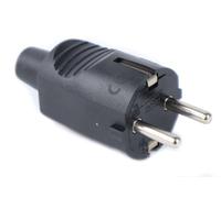 Fiche mâle avec terre, fabriquée en PVC, idéale pour des connexions sûres, robuste et durable. Compatibilité universelle. *