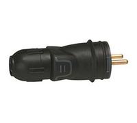 Fiche mâle caoutchouc 2P+T 16A IK08 à connexion automatique IP44