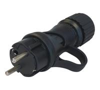 Fiche mâle caoutchouc Schuko avec anneau 2P+T 230V FANTON - 17915