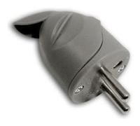 Fiche mâle coudée 16A 2P+T Gris Gris G