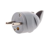 Fiche mâle coudée 16A 2P+T - gris - Zenitech