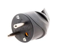 Fiche mâle coudée 16A 2P+T - Noir - Zenitech