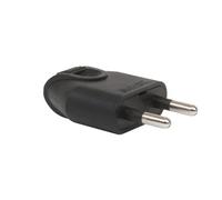 Fiche mâle DEBFLEX 2P 6A sortie droite noir