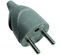Fiche male électrique - 10-16 Ampères - Gris - Sortie droite - En plastique