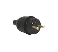 DEBFLEX - Fiche Mâle Electrique Etanche - Fiche Electrique 2P+T 16A - Remplacement ou Création Branchement sur Câble - En Caoutchouc - Noire - 97 x 49x 37 mm