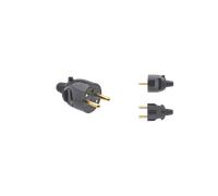 Fiche mâle noire droite à coiffe 2 pôles + terre 16A - 713530