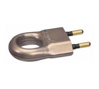 Fiche mâle plate en plastique - 2 phases - 6 A - bronze