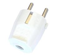 Fiche mâle Schuko Silver Electronics 16A 4,8mm plastique Blanc