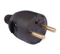 Fiche mâle - sortie droite - 2P+T 16A - noir DEBFLEX