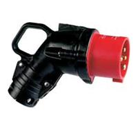 Fiche mobile coudée Hypra 16A - 3P+N+T - 380V~ à 415V~ caoutchouc - IP44