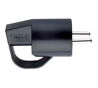 Fiche plastique 2P+T-10/16 A - Mâle Noir avec anneau