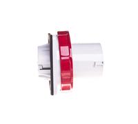 Fiche récepteur 63A 5P 400V rouge IP67 81883 Mureva