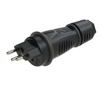 PCE Fiche électrique mâle 0313-ss avec terre PA6 TPE 250 V noir IP55