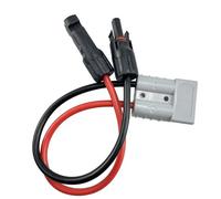 Fiche Solaire Compatible avec Anderson vers Connecteur 50A pour Generateur Solaire Calibre 10 AWG, Adaptateur Panneau Solaire 30CM, Cable Rallonge Solaire pour Batterie de Secours Camping Car
