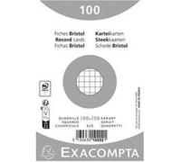 Paquet 100 fiches sous film - bristol quadrillé 5x5 non perforé - 100x150mm - Blanc