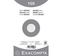 Fiches bristol - 125x200mm - Petits carreaux - Non perforées - Blanc - Lot de 100 - Exacompta Blanc