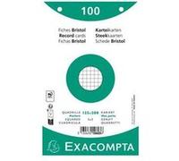 Paquet 100 fiches sous film - bristol quadrillé 5x5 perforé 125x200mm - Blanc