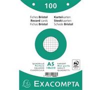 Fiches Bristol - A5 - 14,8x21cm - Petits Carreaux - Perforées - Lot De 100 - Papier Épais - Exacompta