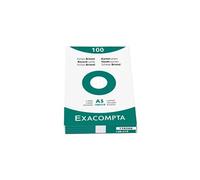 Exacompta - Réf. 13808B - Étui de 100 fiches bristol lignées non perforées - format 148 x 210 mm - compatibles avec imprimante jet d'encre, laser et photocopieur - couleur blanc