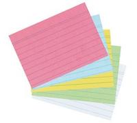 Fiches bristol, A7, ligné, assorti